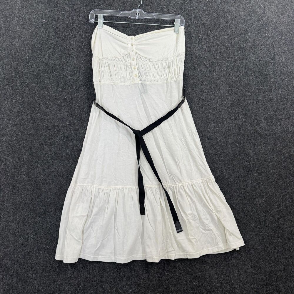 Theory Athalia Sundress Women's Small White Strapless Smocked Cotton Belted